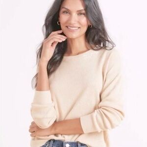 Boat Neck Womens Off-White Cream Sweater